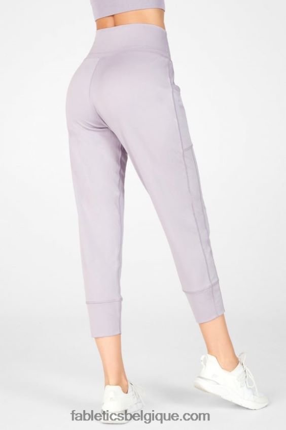 pantalon à cordon de serrage en maille élégante femmes Fabletics 404P0T156 noir/fumé