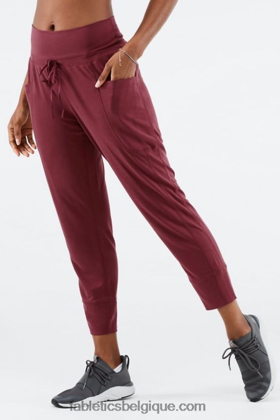 pantalon à cordon de serrage en maille élégante femmes Fabletics 404P0T157 ultraviolet/écorce de saule