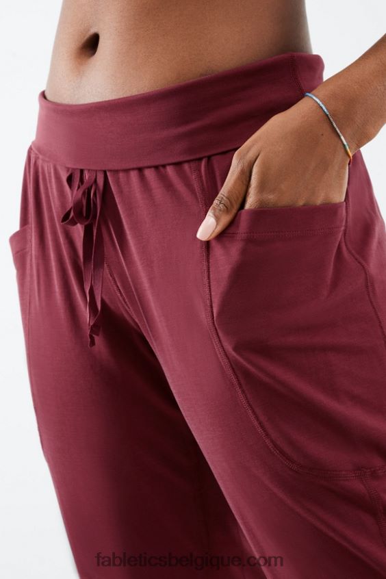 pantalon à cordon de serrage en maille élégante femmes Fabletics 404P0T157 ultraviolet/écorce de saule