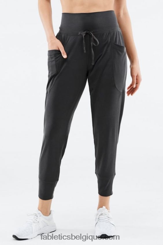 pantalon à cordon de serrage en maille élégante femmes Fabletics 404P0T158 marine foncé/bleu électrique