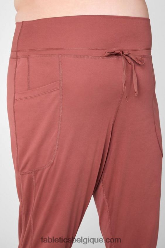 pantalon à cordon de serrage en maille élégante femmes Fabletics 404P0T160 soleil de l\'après-midi/crème au beurre rose