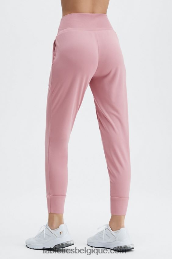 pantalon à cordon de serrage en tricot éco-élégant femmes Fabletics 404P0T101 bleu marine/logo réfléchissant