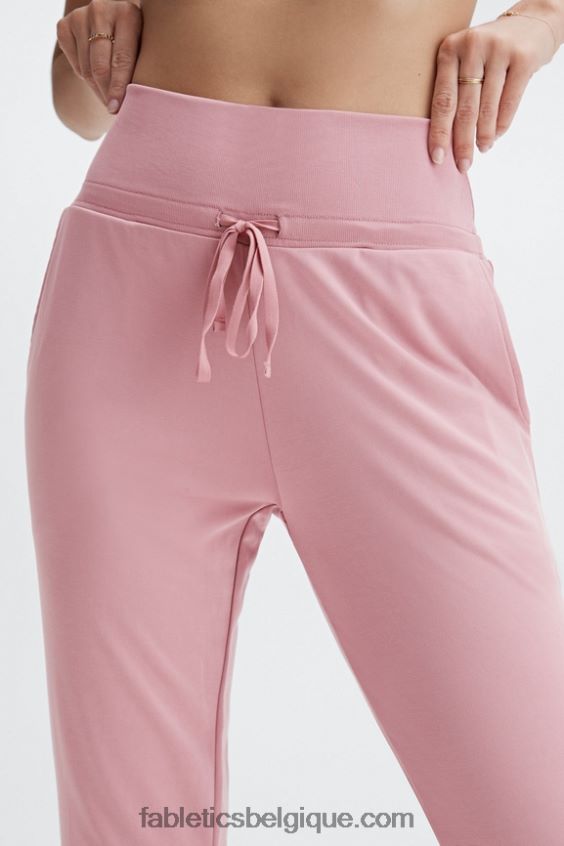 pantalon à cordon de serrage en tricot éco-élégant femmes Fabletics 404P0T101 bleu marine/logo réfléchissant