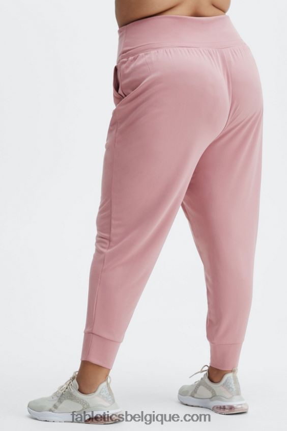 pantalon à cordon de serrage en tricot éco-élégant femmes Fabletics 404P0T102 bleu marine/logo réfléchissant