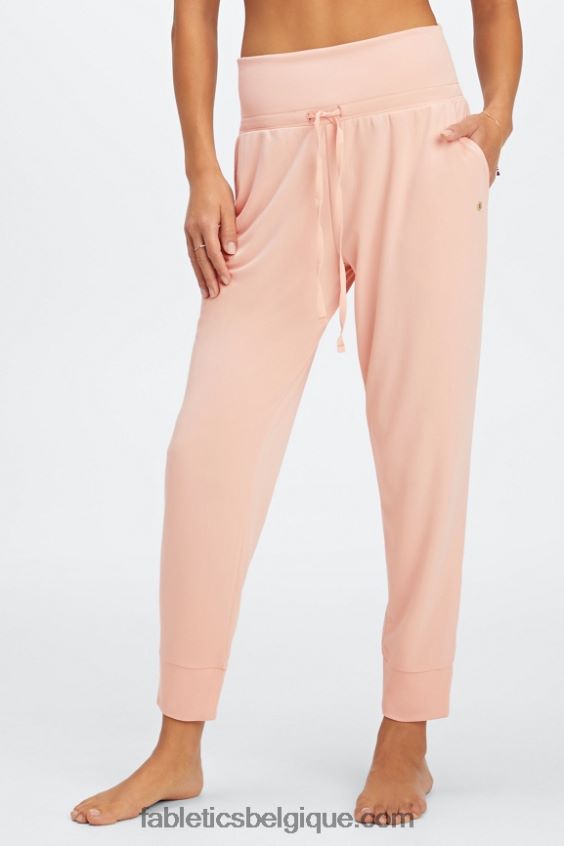 pantalon à cordon de serrage en tricot éco-élégant femmes Fabletics 404P0T98 coque souple/logo réfléchissant