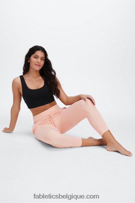 pantalon à cordon de serrage en tricot éco-élégant femmes Fabletics 404P0T98 coque souple/logo réfléchissant