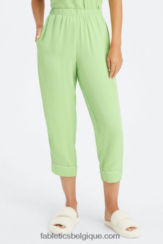 pantalon court ecosatin femmes Fabletics 404P0T53 wasabi/aigrette