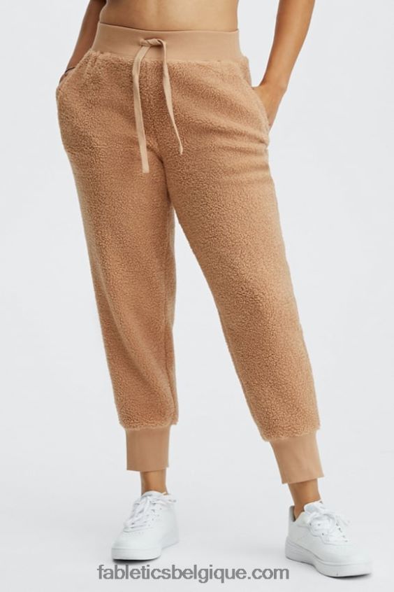 pantalon de jogging teddy luxe femmes Fabletics 404P0T181 automne/avoine