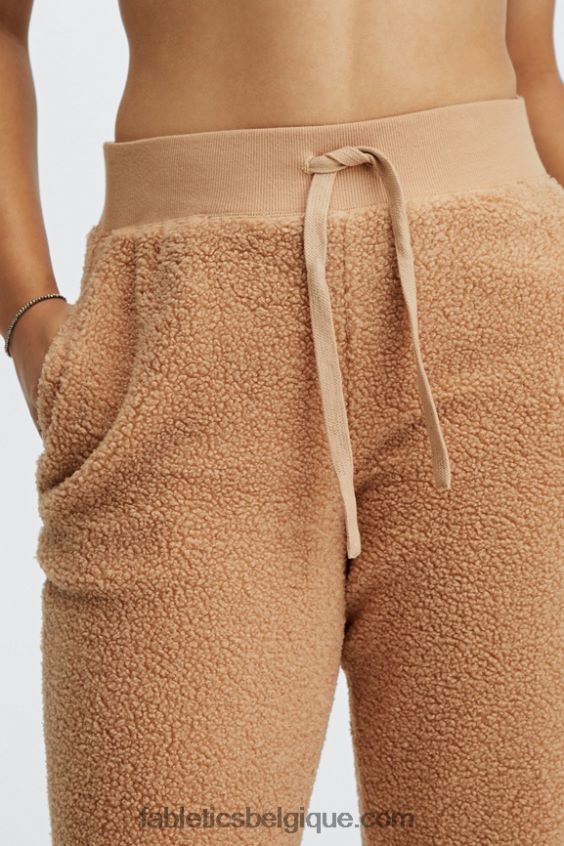 pantalon de jogging teddy luxe femmes Fabletics 404P0T181 automne/avoine