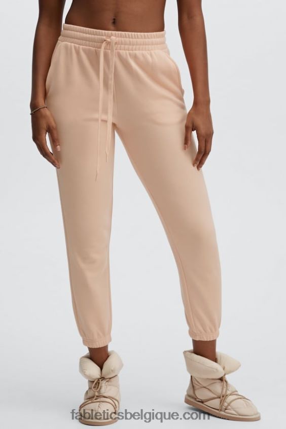 pantalon de survêtement classique eco go-to femmes Fabletics 404P0T95 crème noire/citron