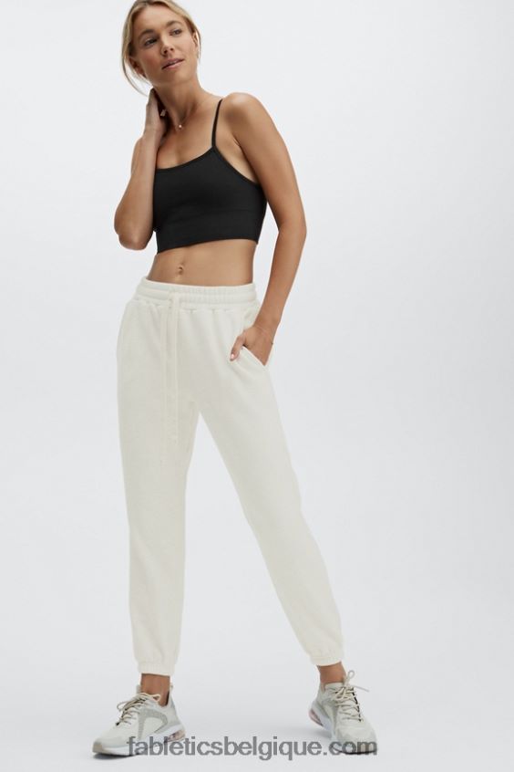pantalon de survêtement classique incontournable femmes Fabletics 404P0T165 noir blanc