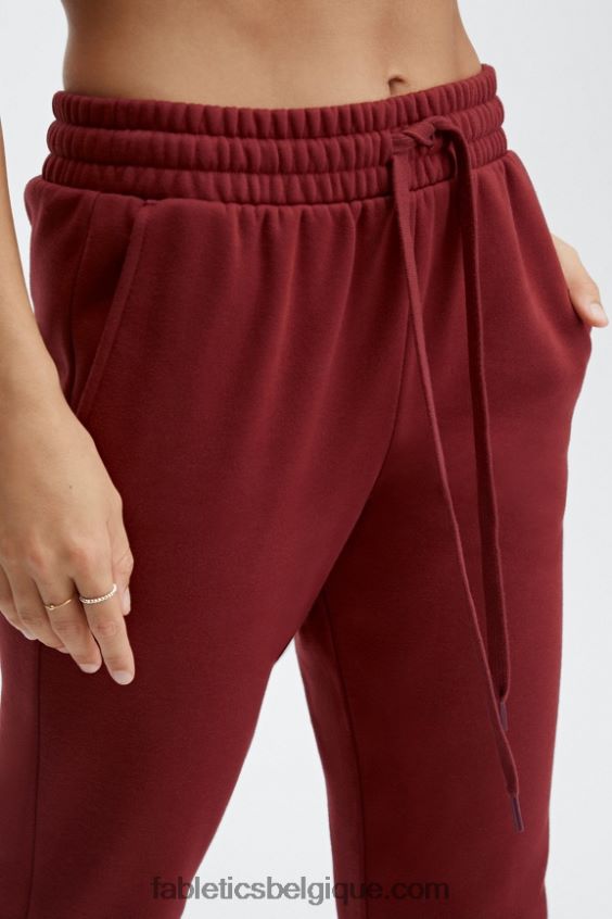 pantalon de survêtement classique incontournable femmes Fabletics 404P0T167 barre de logo rouge foncé/la