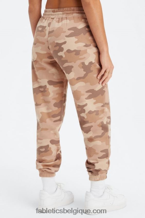 pantalon de survêtement en polaire pour toujours femmes Fabletics 404P0T70 teddy large camo/latte