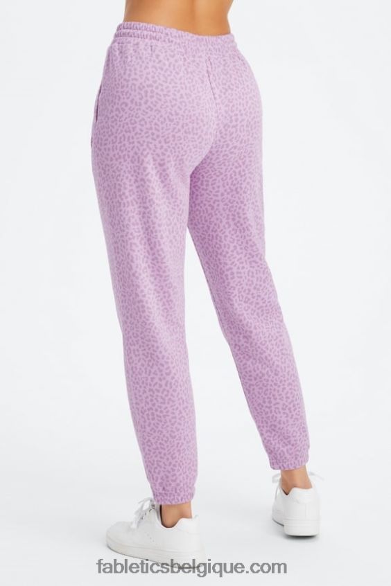 pantalon de survêtement en polaire pour toujours femmes Fabletics 404P0T72 orchidée léopard bicolore/lavande chaude
