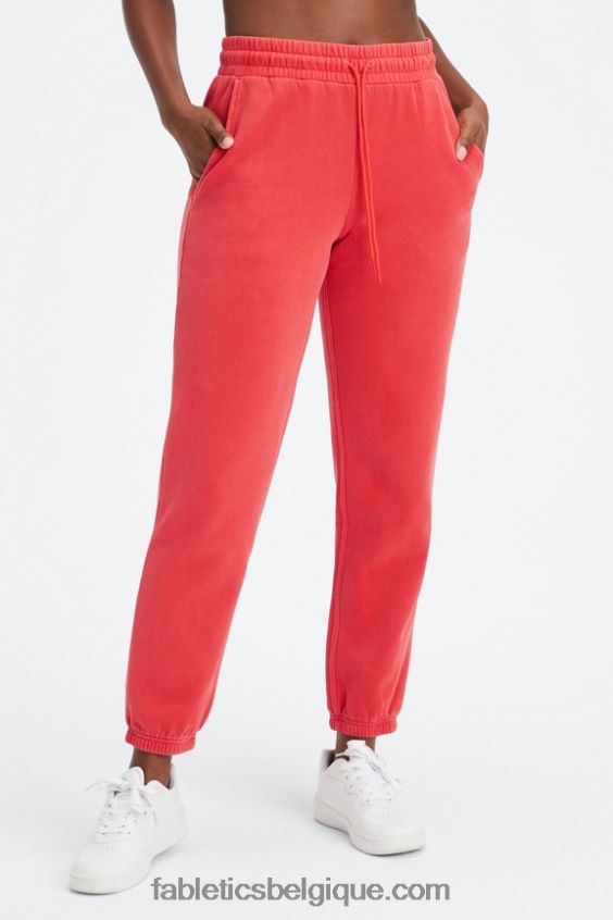 pantalon de survêtement en polaire pour toujours femmes Fabletics 404P0T73 merisier électrique lavé/blanc