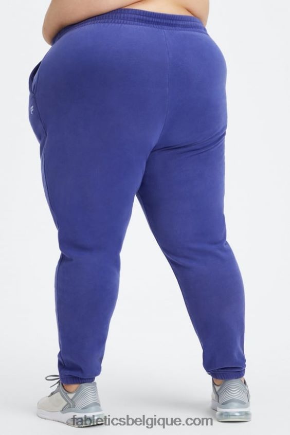 pantalon de survêtement en polaire pour toujours femmes Fabletics 404P0T75 indigo délavé/blanc
