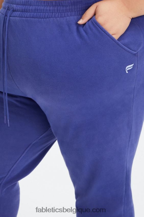 pantalon de survêtement en polaire pour toujours femmes Fabletics 404P0T75 indigo délavé/blanc