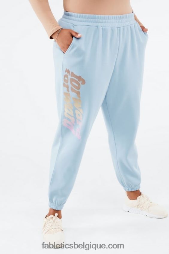 pantalon de survêtement graphique reina femmes Fabletics 404P0T146 pierre bleue/avant