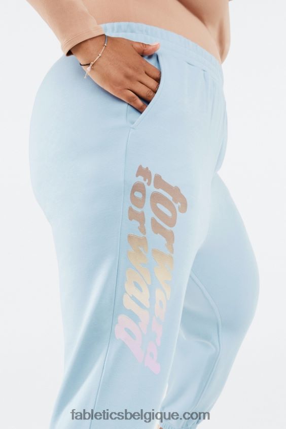 pantalon de survêtement graphique reina femmes Fabletics 404P0T146 pierre bleue/avant