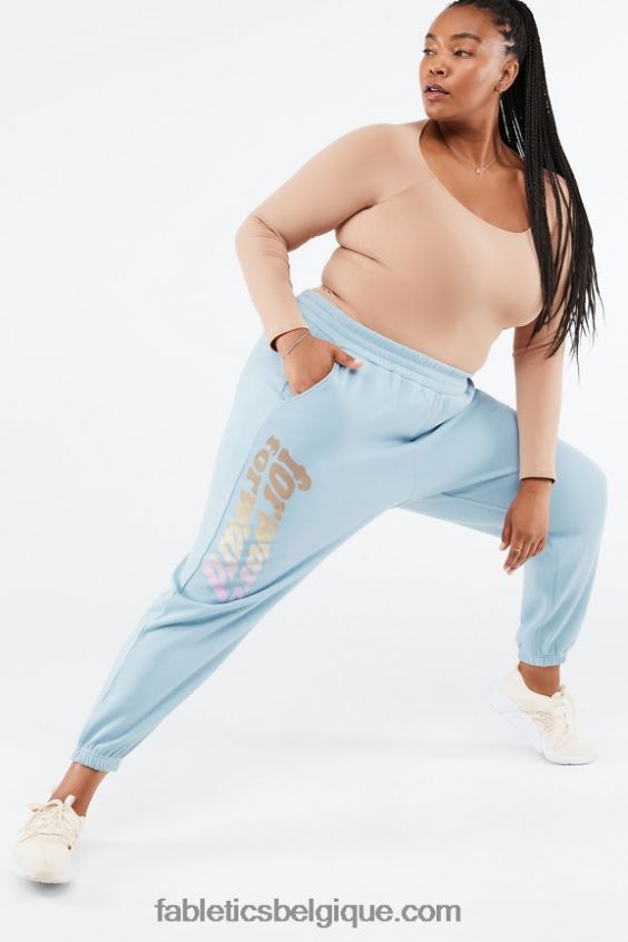 pantalon de survêtement graphique reina femmes Fabletics 404P0T146 pierre bleue/avant