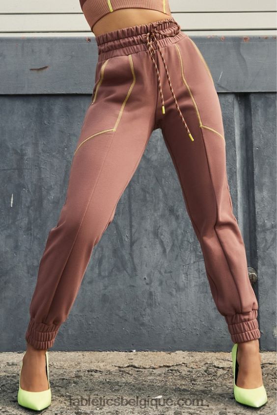 pantalon de survêtement iris femmes Fabletics 404P0T222 châtaigne/gaïa/zeste