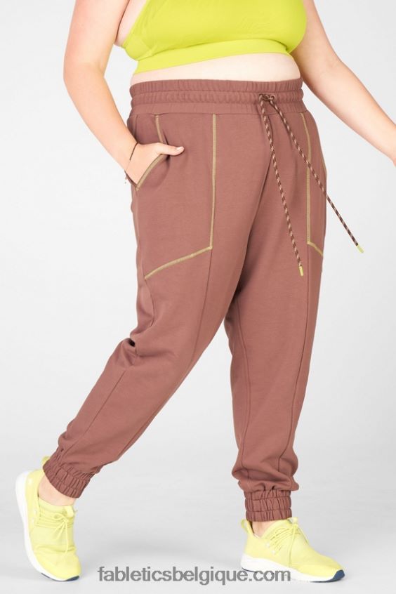 pantalon de survêtement iris femmes Fabletics 404P0T222 châtaigne/gaïa/zeste