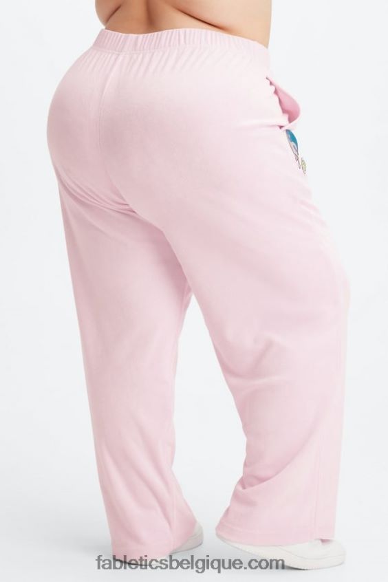pantalon de survêtement large en tissu éponge femmes Fabletics 404P0T137 léopard corail/argent réfléchissant