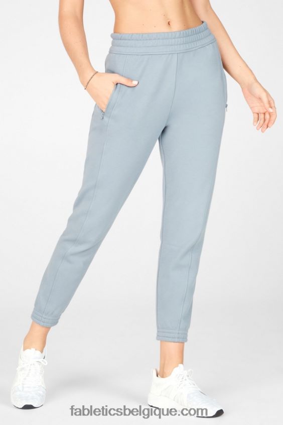 pantalon de survêtement slim amelia ii femmes Fabletics 404P0T203 vert ardoise/crème citron