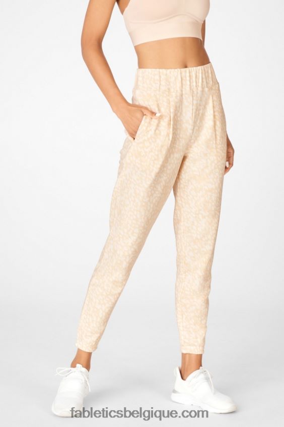 pantalon de survêtement slim cloe femmes Fabletics 404P0T229 rouille/rose du désert/rose nacré