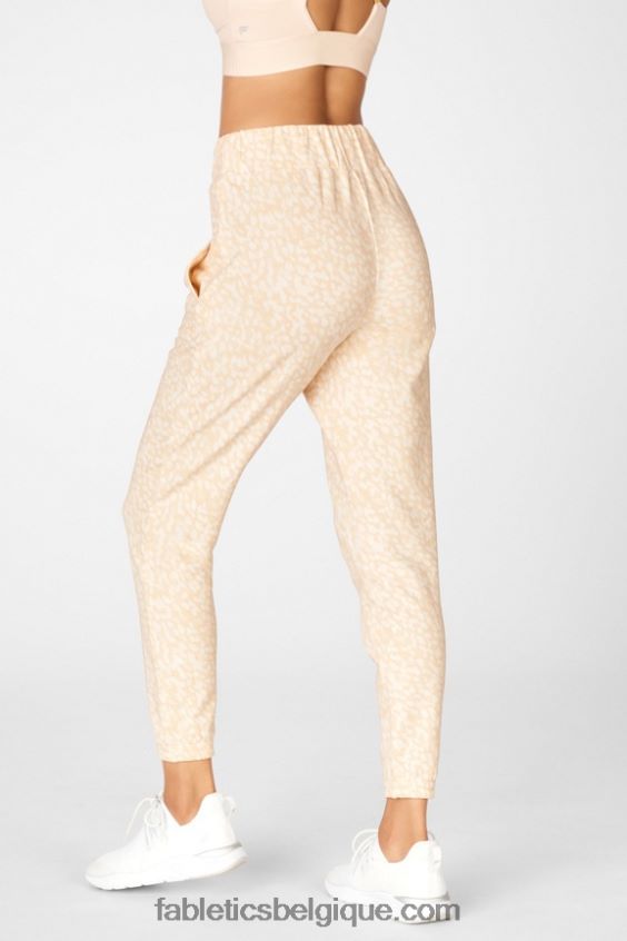 pantalon de survêtement slim cloe femmes Fabletics 404P0T229 rouille/rose du désert/rose nacré