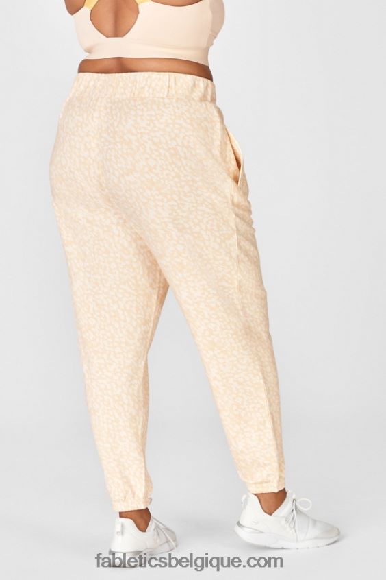 pantalon de survêtement slim cloe femmes Fabletics 404P0T230 miel lait magma/blanc