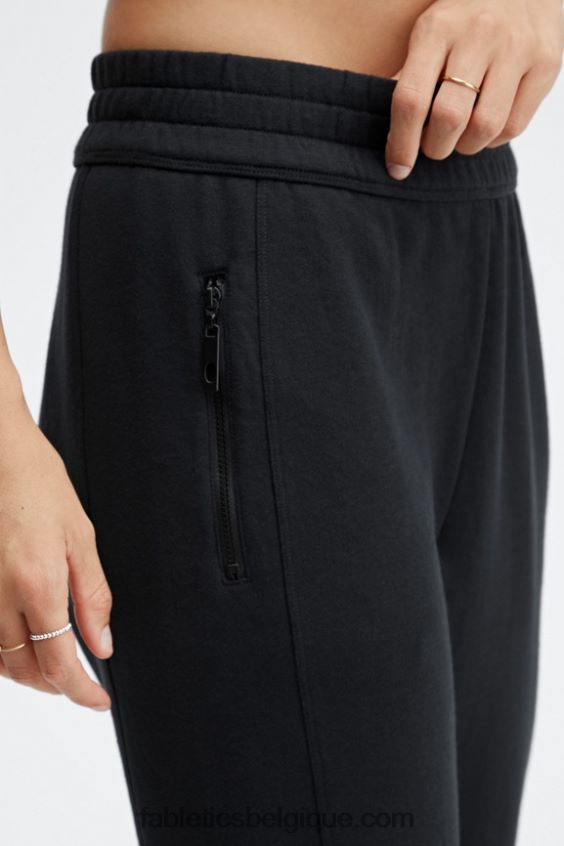 pantalon de survêtement slim éco-responsable femmes Fabletics 404P0T57 noir/blanc classique