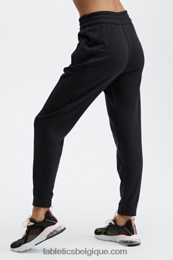 pantalon de survêtement slim éco-responsable femmes Fabletics 404P0T57 noir/blanc classique