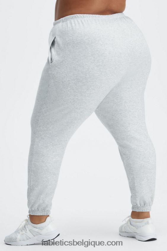 pantalon de survêtement slim incontournable femmes Fabletics 404P0T135 noir/argent réfléchissant