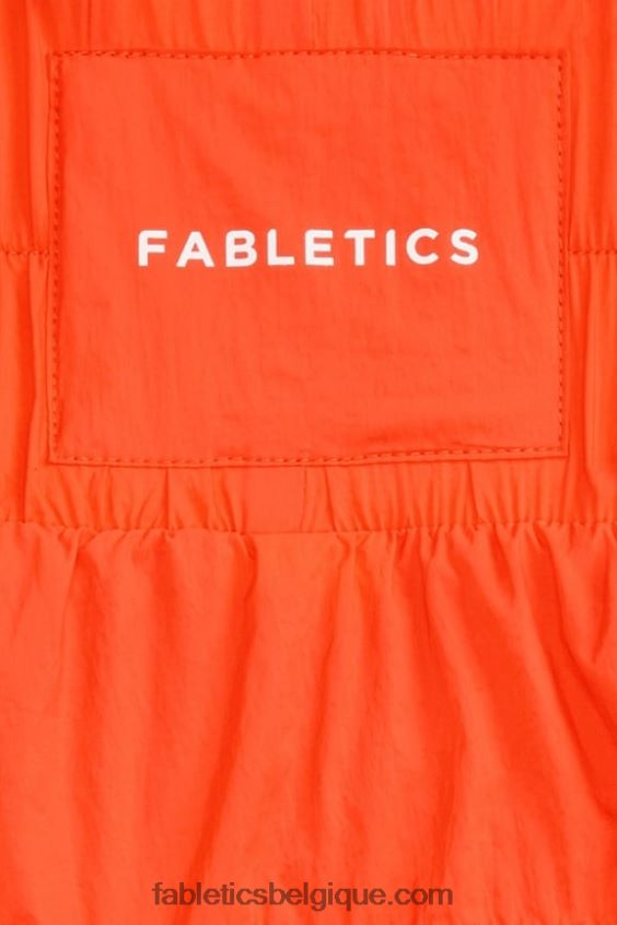 pantalon en nylon passepoilé à taille ultra haute femmes Fabletics 404P0T6 orange passion/argent réfléchissant