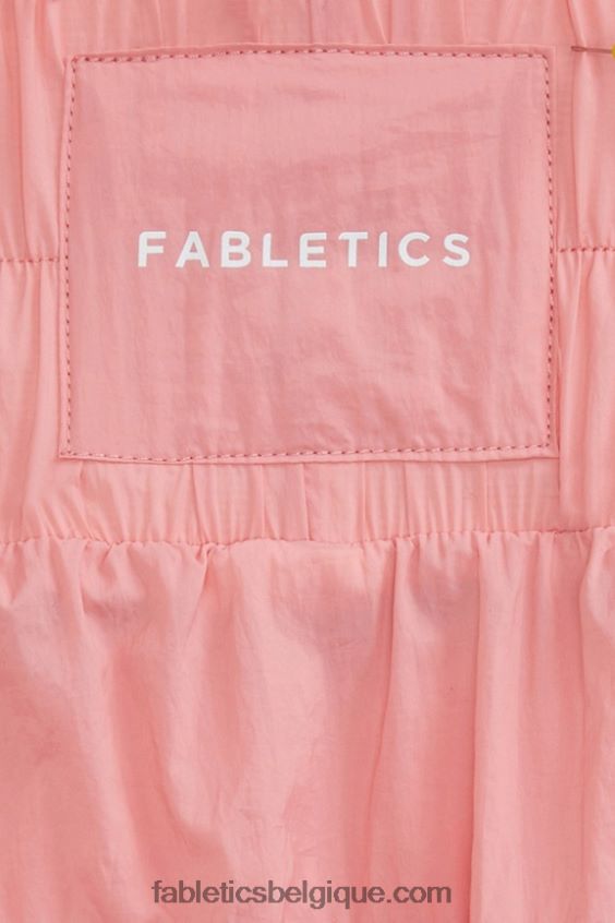 pantalon en nylon passepoilé à taille ultra haute femmes Fabletics 404P0T7 rouge blush/argent réfléchissant