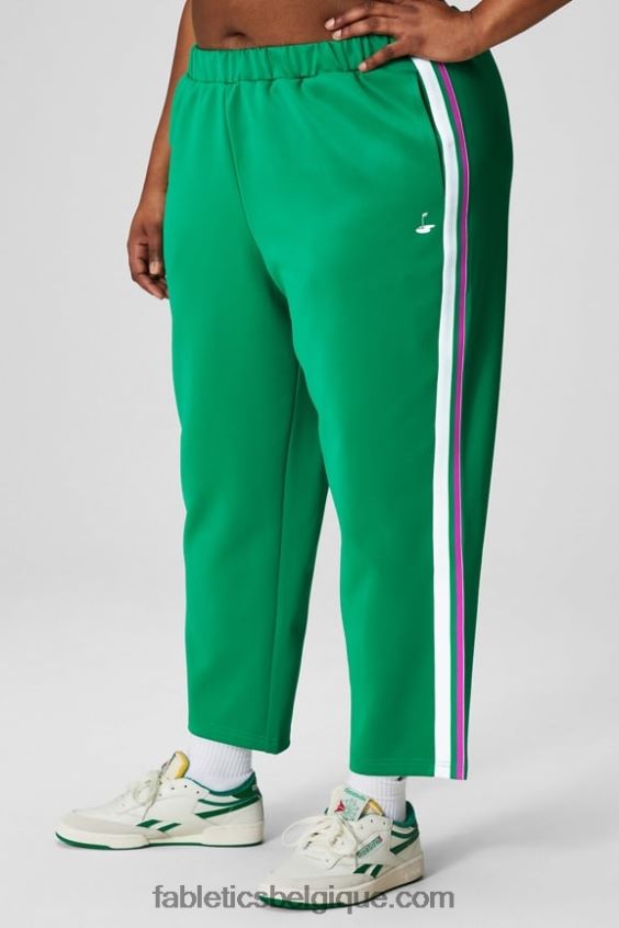 pantalon fuselé en tricot femmes Fabletics 404P0T35 vert gazon/rayures multiples