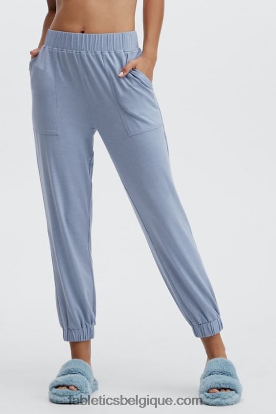 pantalon fuselé restoreknit femmes Fabletics 404P0T78 blanc classique/marine collégiale/graphique de tennis