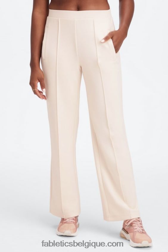 pantalon large en interlock pelucheux femmes Fabletics 404P0T118 brique/multiple