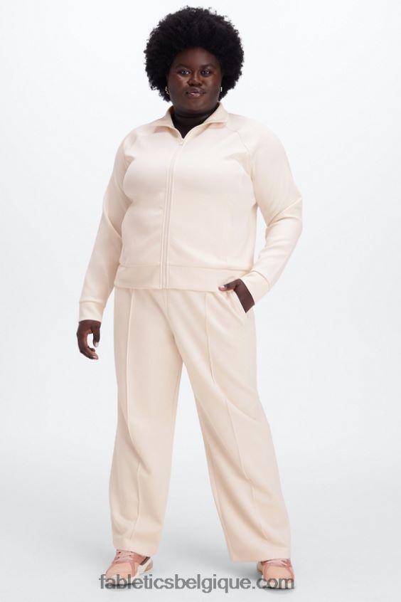 pantalon large en interlock pelucheux femmes Fabletics 404P0T119 lutin/eau tropicale/aloès