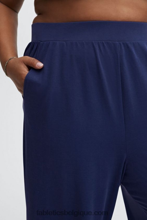 pantalon large en maille élégante femmes Fabletics 404P0T194 blanc/multicolore