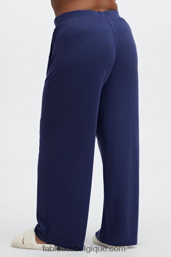 pantalon large en maille élégante femmes Fabletics 404P0T194 blanc/multicolore