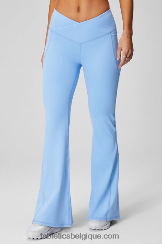 évasé croisé à taille haute femmes Fabletics 404P0T44 noir/fumé