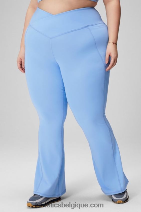 évasé croisé à taille haute femmes Fabletics 404P0T45 noir/argent réfléchissant