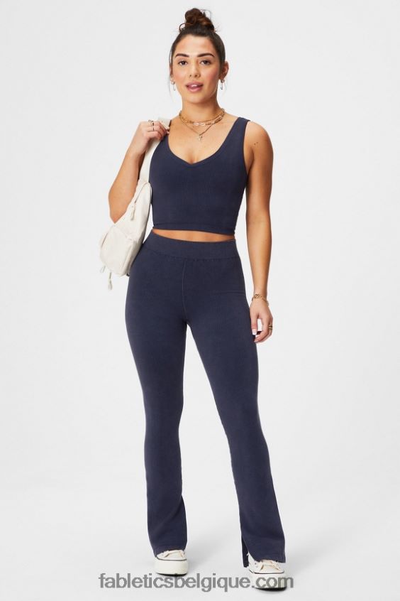 évasement fendu taille haute sans couture nuage femmes Fabletics 404P0T1 indigo foncé