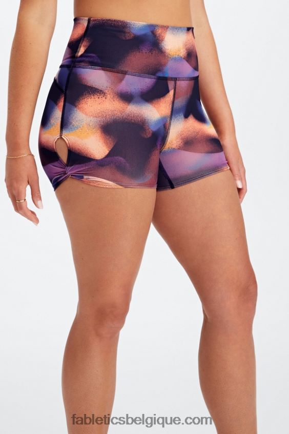 Oasis Pureluxe short taille haute twist 3\'\' femmes Fabletics 404P0T439 céleste/blanc classique