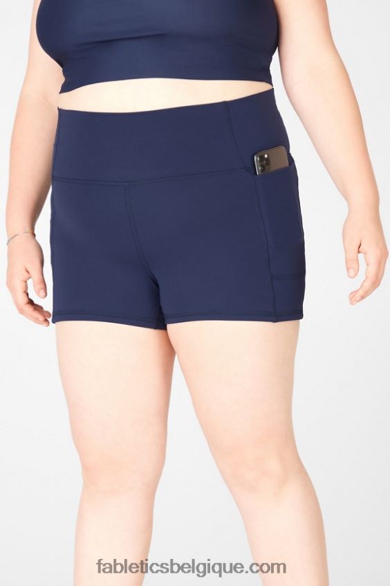 Oasis pureluxe short taille haute 2\'\' femmes Fabletics 404P0T467 bleu pacifique/néon/blanc