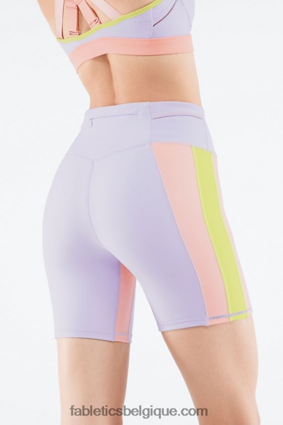 court trinity taille haute 7" femmes Fabletics 404P0T550 violet cosmo/gris menthe