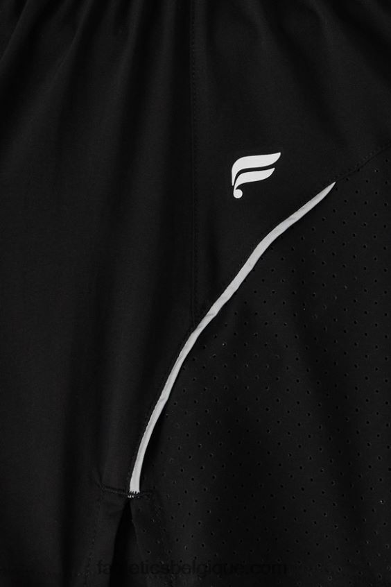 longueur perforée 5\" courte femmes Fabletics 404P0T598 noir/argent réfléchissant