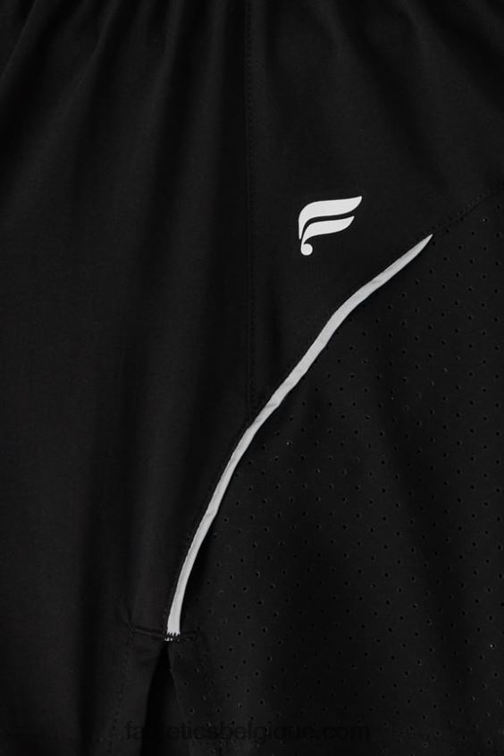longueur perforée 5\" courte femmes Fabletics 404P0T599 noir/argent réfléchissant